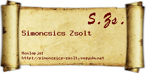 Simoncsics Zsolt névjegykártya